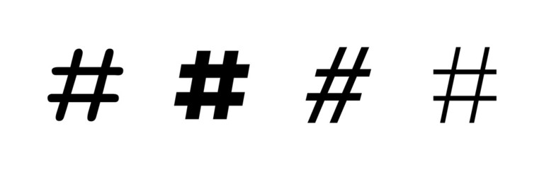 Obraz premium Hashtag icons set. hashtag sign and symbol