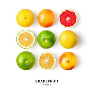 Grapefruit citrus fruits composition and creative pattern.