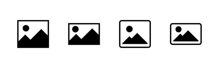 Picture icons set. photo gallery sign and symbol. image icon