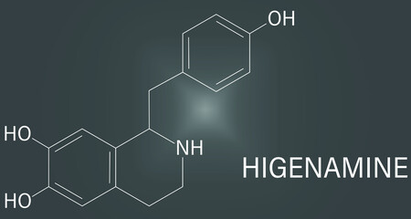 Higenamine herbal molecule. Present in some fat burner food supplements. Skeletal formula.