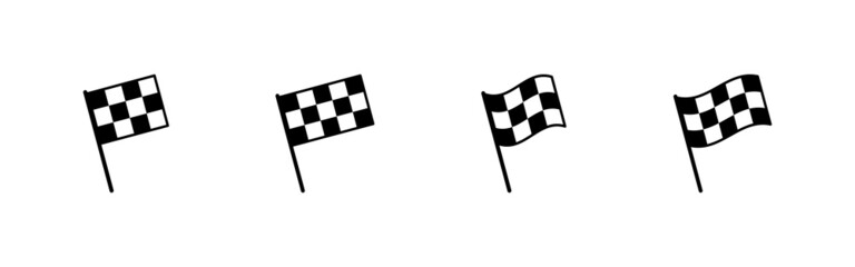 Racing flag icons set. race flag sign and symbol.Checkered racing flag icon