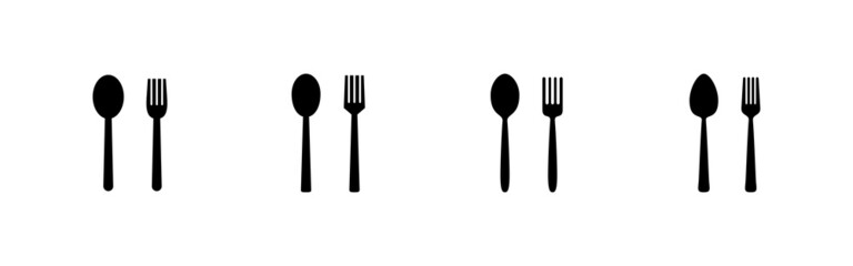 spoon and fork icons set. spoon, fork and knife icon vector. restaurant sign and symbol