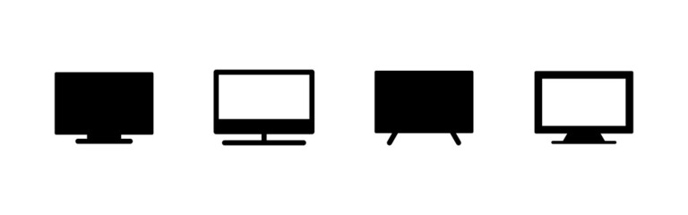 Tv icons set. television sign and symbol