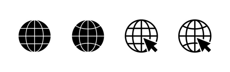 Web icons set. go to web sign and symbol. web click icon. Global search icon