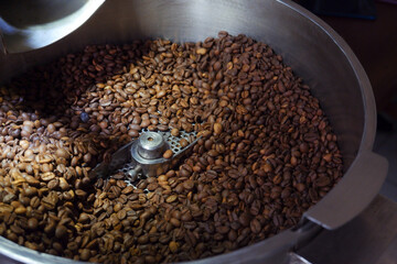 Coffee bean roasted in roasting machine