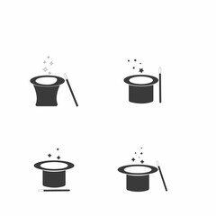 Wand Magic hat icon vector template