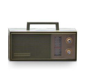 front view green radio on white background, object, vintage, retro, fashion, copy space