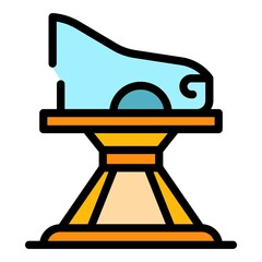 Car jack lift icon. Outline car jack lift vector icon color flat isolated