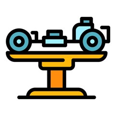 Fototapeta premium Elevator car mechanism icon. Outline elevator car mechanism vector icon color flat isolated