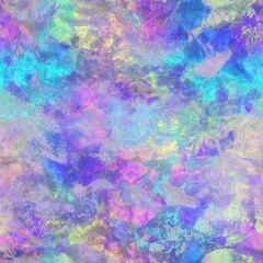 Seamless iridescent rainbow light pattern for print. High quality illustration. Swirly mix of pastel colors resembling holographic foil. Fantasy spectrum mermaid fantastical pattern for print. - 474866314