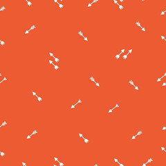 Valentine's day seamless pattern. Cupid's arrows, minimalistic red background. Gift wrapping pattern