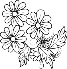 floral design vector. Vector branch with spring flowers. Realistic fruit tree branch. Detailed hand drawn clip art element isolated on dark background for your design, postcards, advertising.