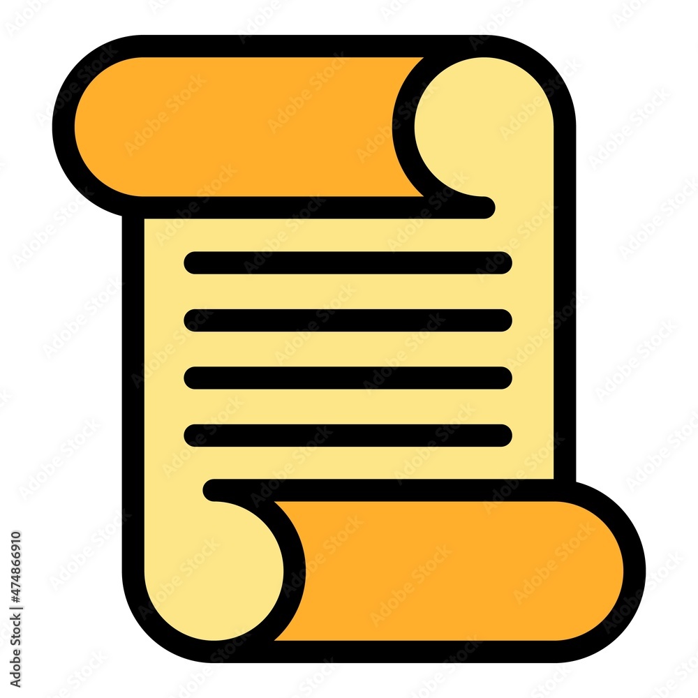 Poster scenario scroll icon. outline scenario scroll vector icon color flat isolated