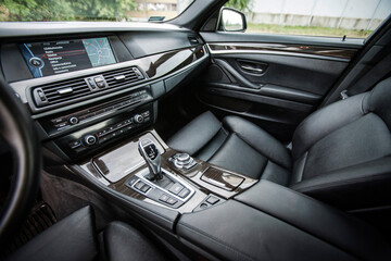 Fototapeta premium the interior of a new super car 