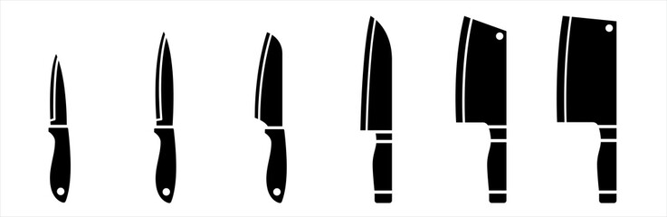 Kitchen knife icon in flat style.