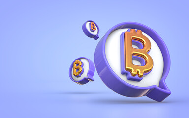 realistic cryptocurrency sign on blue background 3d rendering concept for banner poster web template