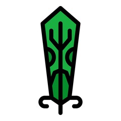 Decor feather icon. Outline decor feather vector icon color flat isolated