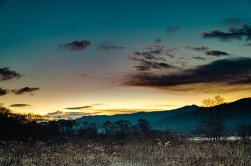 sunrise in the mountains