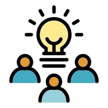 People idea icon. Outline people idea vector icon color flat isolated