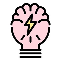 Resource idea icon. Outline resource idea vector icon color flat isolated