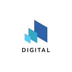 Digital technology logo design symbol vector template