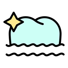 Healthy tooth icon. Outline healthy tooth vector icon color flat isolated