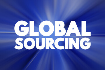 Global Sourcing text quote, concept background.