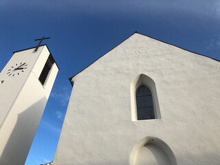 Obraz premium Schaan, Liechtenstein, December 3, 2021 Front of the Saint Peter church