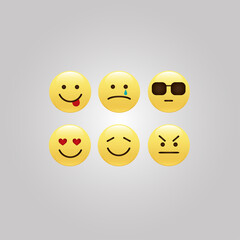Fototapeta premium Set of smile icons. emoji. emoticons 