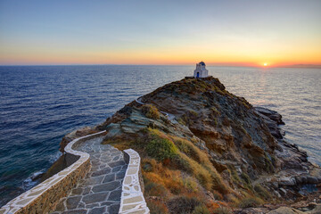 The Church of Seven Martyrs in Kastro, Sifnos, Cyclades Islands, Greece - obrazy, fototapety, plakaty