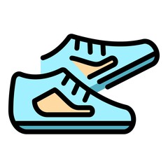 Nordic walking shoes icon. Outline nordic walking shoes vector icon color flat isolated