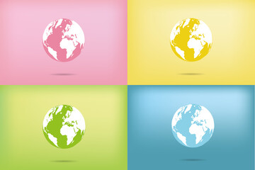 Colourful Globe Illustration. Green, happy and paceful world.