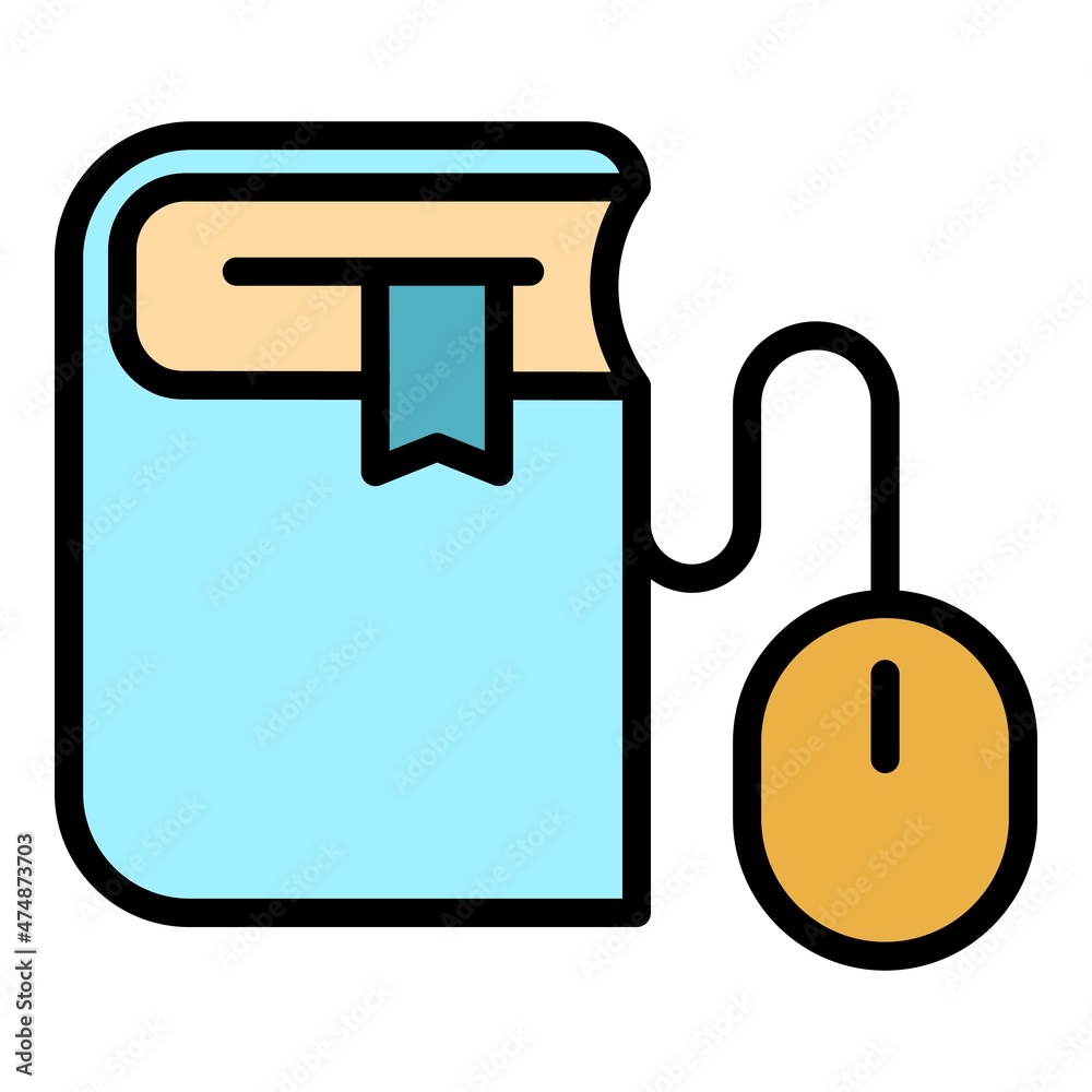 Poster web online learning icon. outline web online learning vector icon color flat isolated