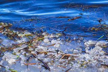 Ice floating on the water