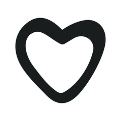The outline of the heart, drawn by hand. On an isolated white background. Vector.
