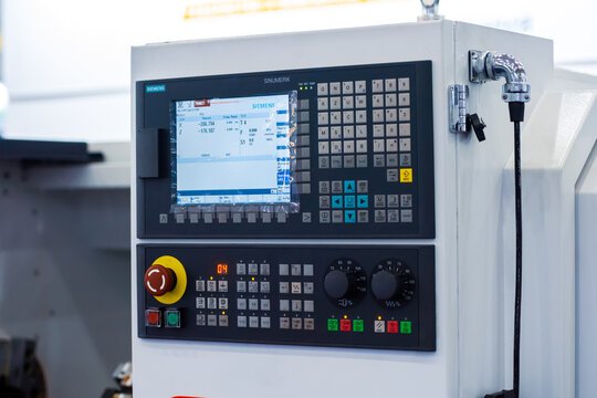 KIEV, Ukraine -November 18,2021:Siemens CNC control panel with display