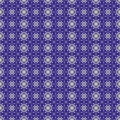 Vector, Seamless, Abstract Image in The Form of a Curly, Vertical, Light Lattice of Stars On a Lilac Background