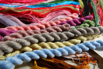 close up of knitting wool