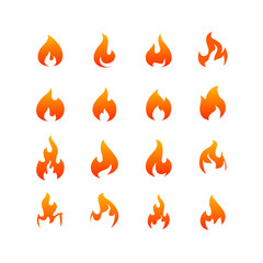 Trendy flat vector Red Fire on white background, vector illustration can be use for web and mobile