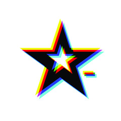 Glitch distorted geometric shape . Minimal art design . Noise destroyed circle logo . Trendy defect error shapes . Glitched frame .Broken effect .vector 