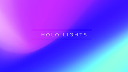 Holo Lights. Vector Hologram Dreamy Background. Rainbow Iridescent Gradient. Minimalist Holographic Fluid Wallpaper.  Neon Opalescent Banner. Modern Tech Music Design.