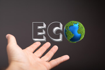 Eco inscription word on the background