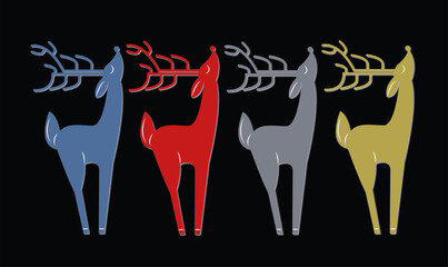 Reindeer party decoration in illustration for holidays and Christmas parties