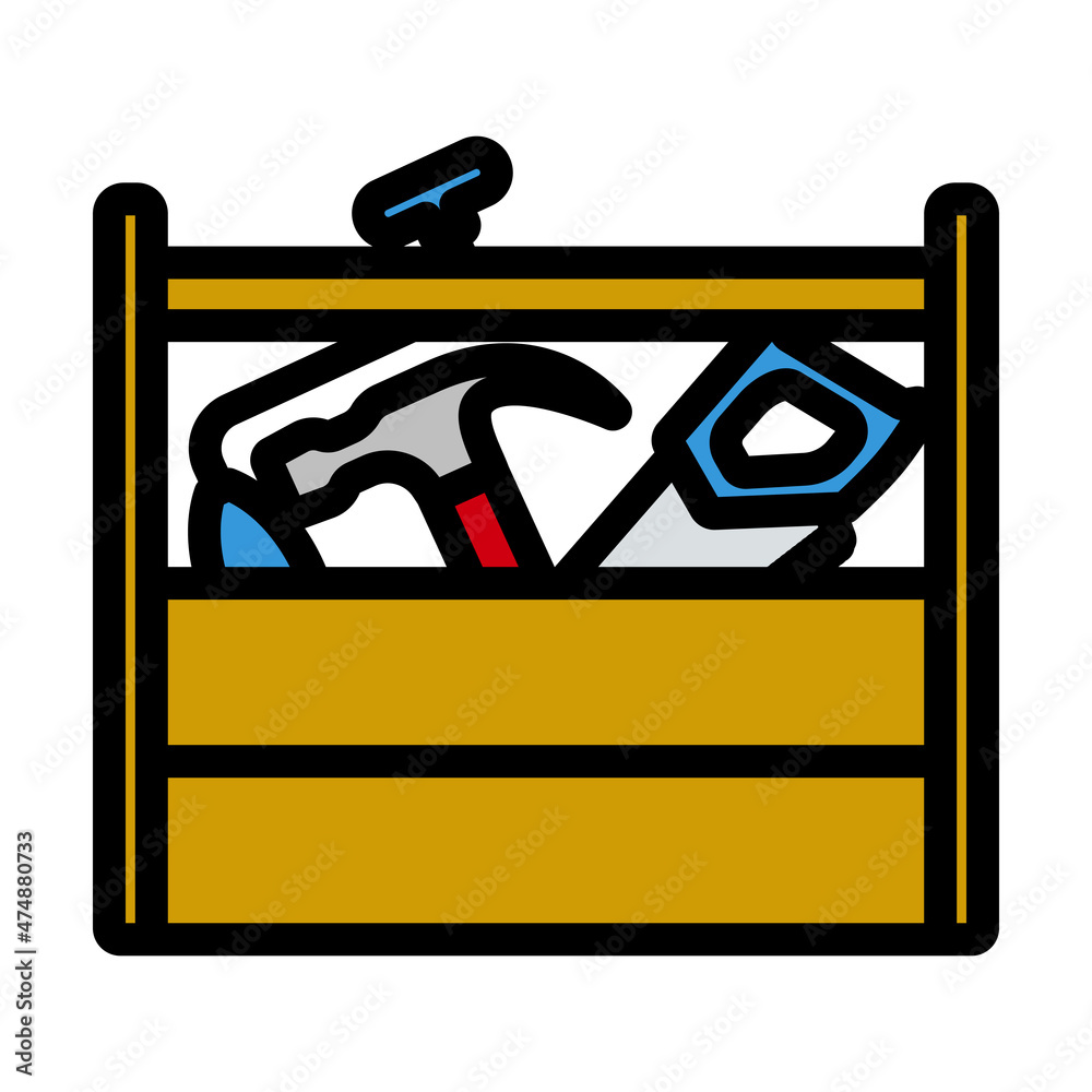 Wall mural retro tool box icon