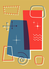 1960s Background, Abstract Shapes and Vintage Colors 