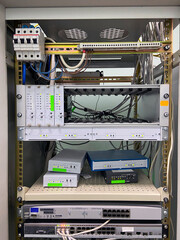 Local area network (LAN) switch Ethernet cables on the control panel