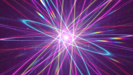 Fototapeta premium Glowing atom structure with light ring