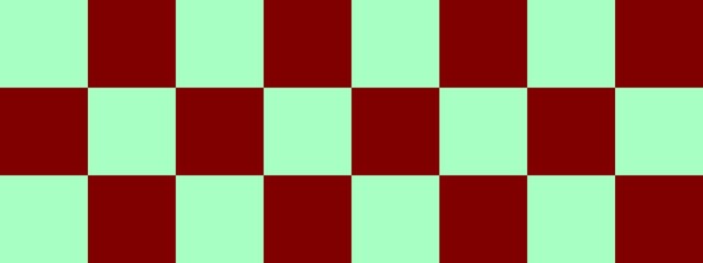 Checkerboard banner. Maroon and Mint colors of checkerboard. Big squares, big cells. Chessboard, checkerboard texture. Squares pattern. Background.