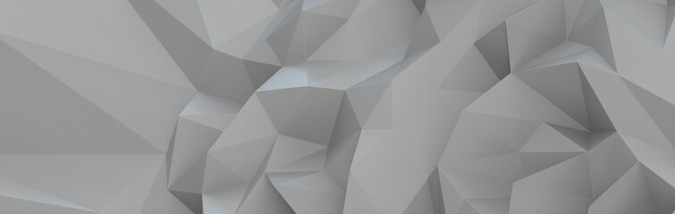 Obraz premium Abstract white and gray geometric polygon minimal subtle background