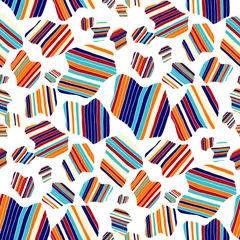 Photo sur Plexiglas Peindre et dessiner des lignes Modèle vectorielle continue avec des griffonnages modernes abstraits. Imprimé estival lumineux. Arrière-plan coloré tendance. Griffonnages géométriques vintage.